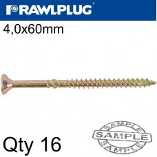 R-TS CHIPBOARD HD SCREW 4.0X60MM X16 PER BAG